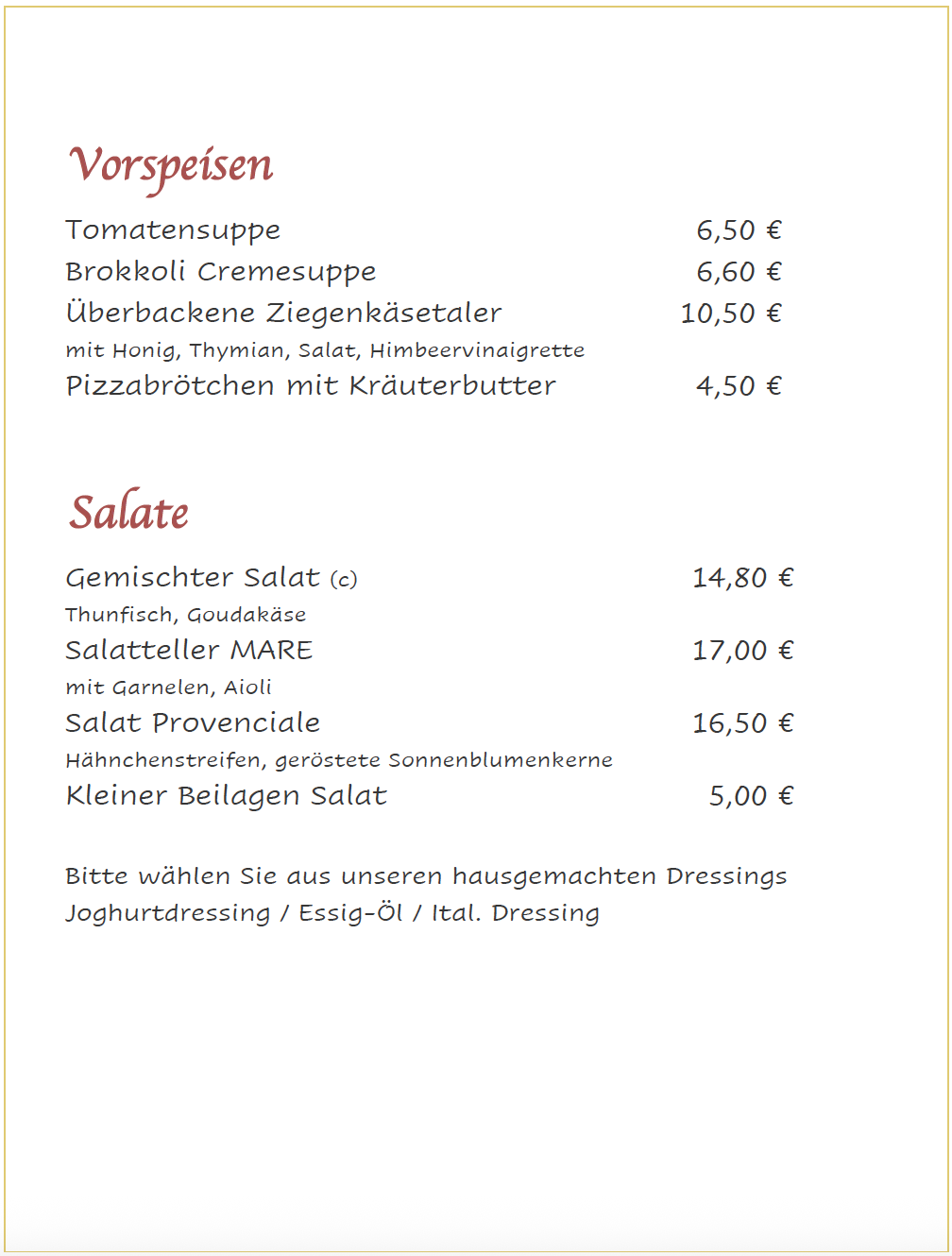 vorspeisen
